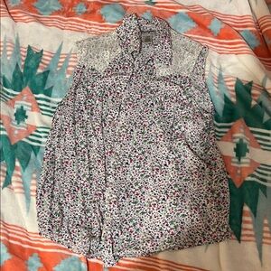 Wrangler Multicolor Floral Blouse with Lace